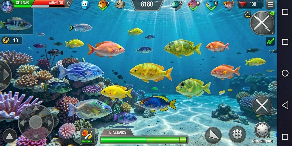 Tampilan gameplay Tembak Ikan yang seru dan penuh warna.