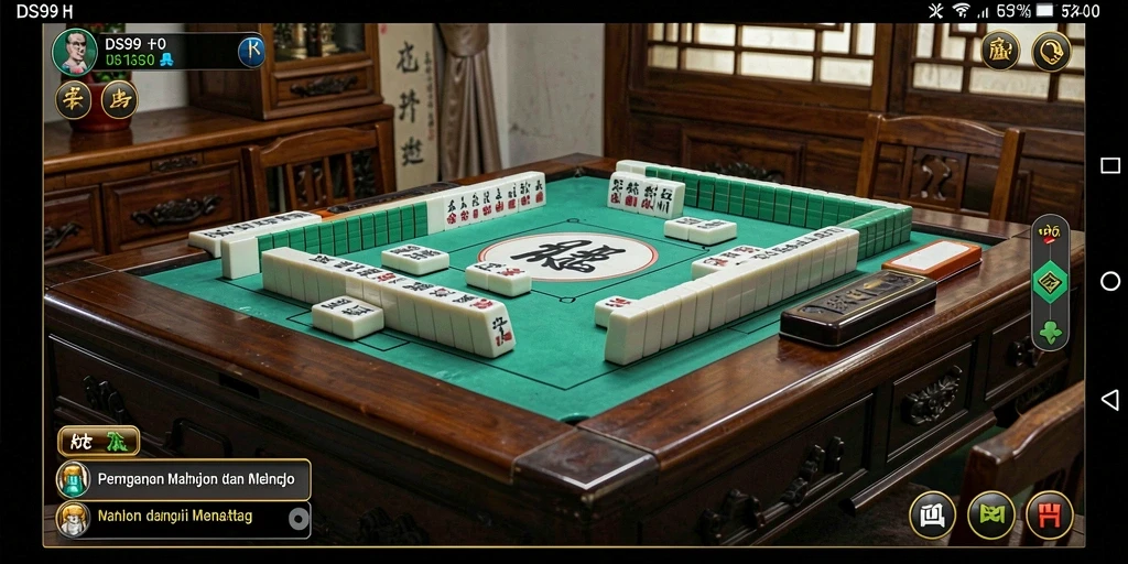 Screenshot DS99 menampilkan gameplay Mahjong yang seru dan menyenangkan.