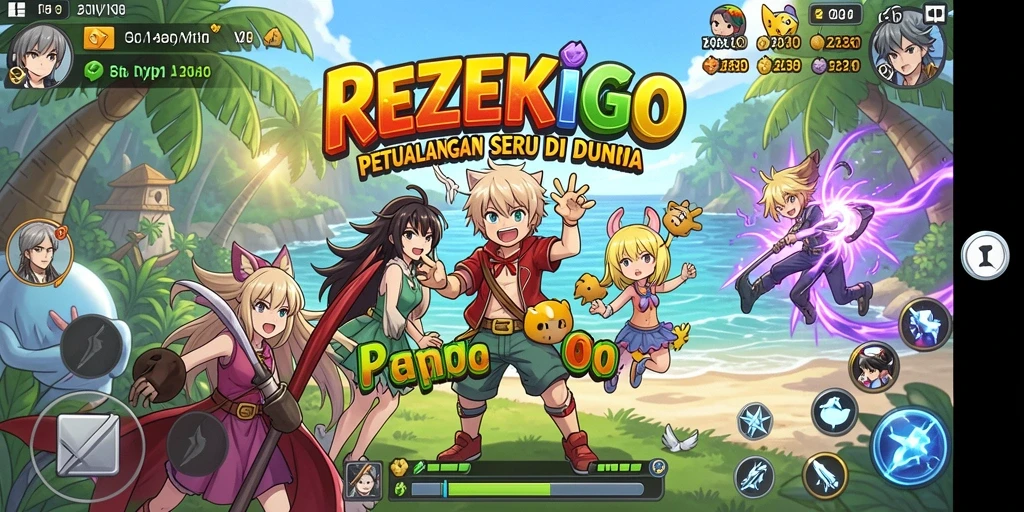 Screenshot menampilkan aksi seru dalam petualangan REZEKIGO.