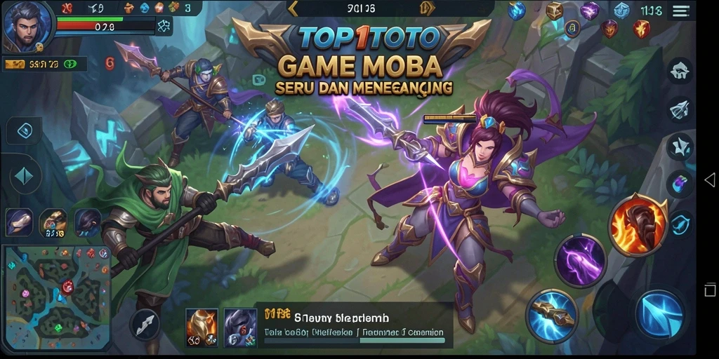 Gameplay seru dengan berbagai karakter MOBA.