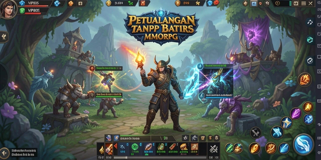 Tangkapan layar utama VIP805 menunjukkan aksi seru dalam MMORPG.